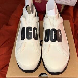 UGG Cream Slip-On Sneakers with Black Logo